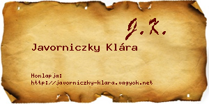 Javorniczky Klára névjegykártya