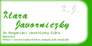 klara javorniczky business card