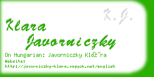 klara javorniczky business card